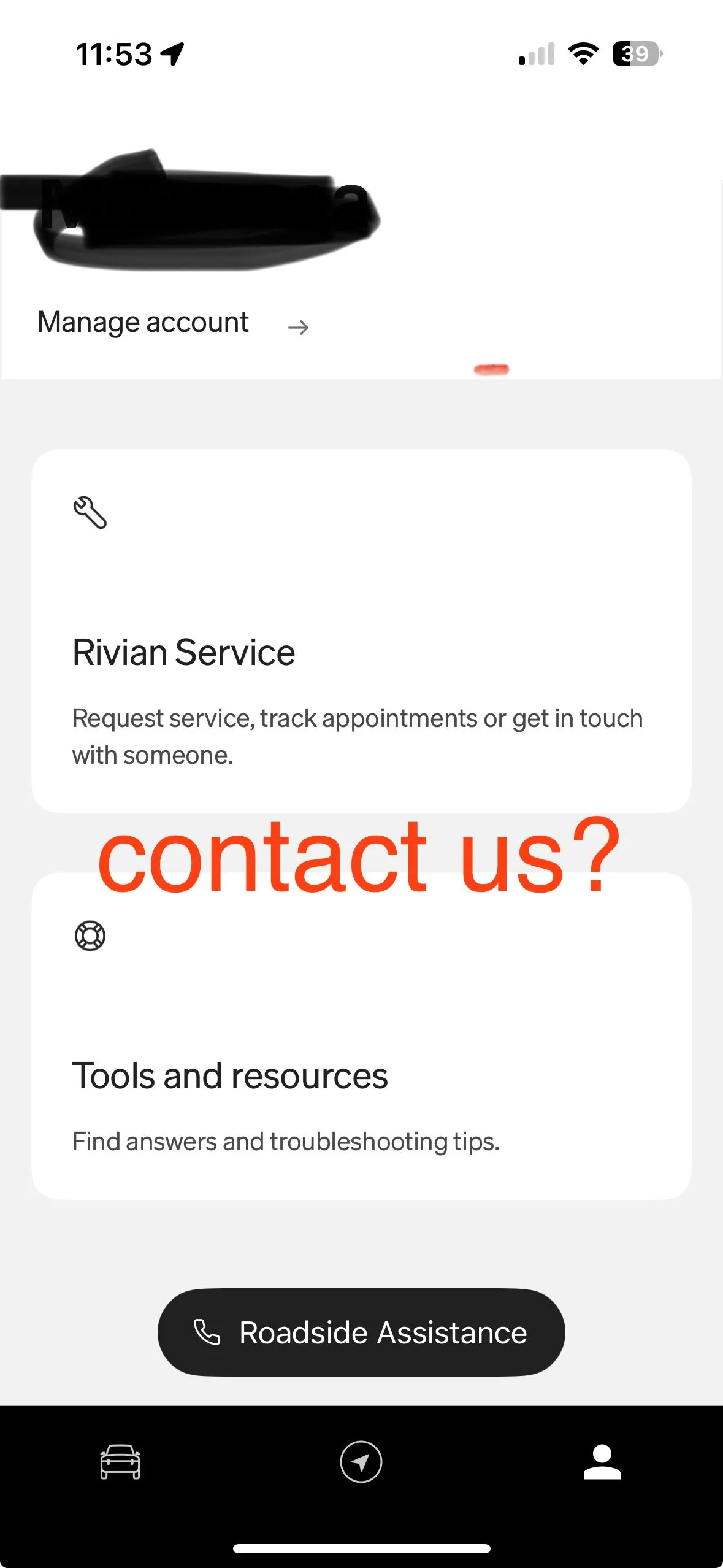 Rivian R1T R1S “Contact Us” now missing in App. IMG_5070