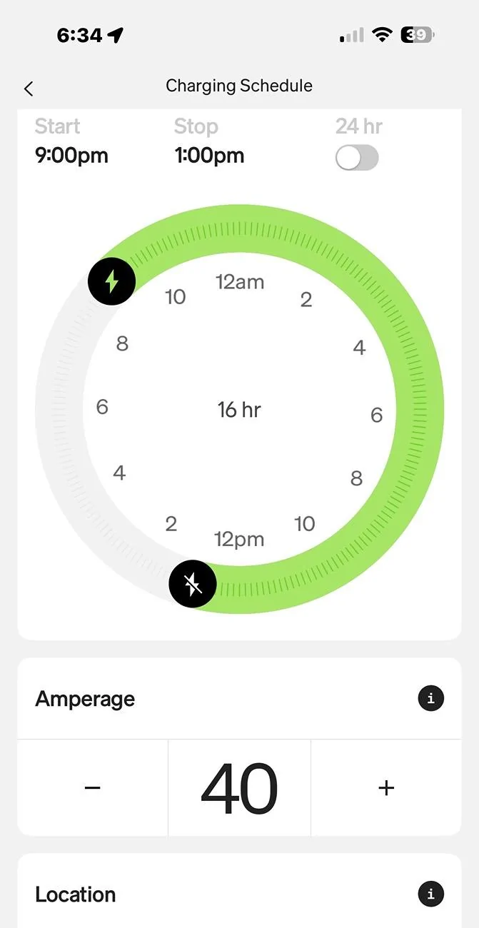 Rivian R1T R1S Charge rate setting in app IMG_0565