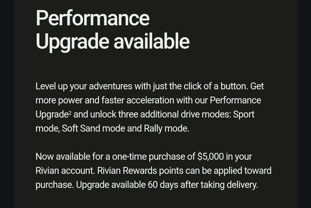 Rivian R1T R1S 2025.6 Performance Upgrade - anyone successfully purchase & install? 1000016339