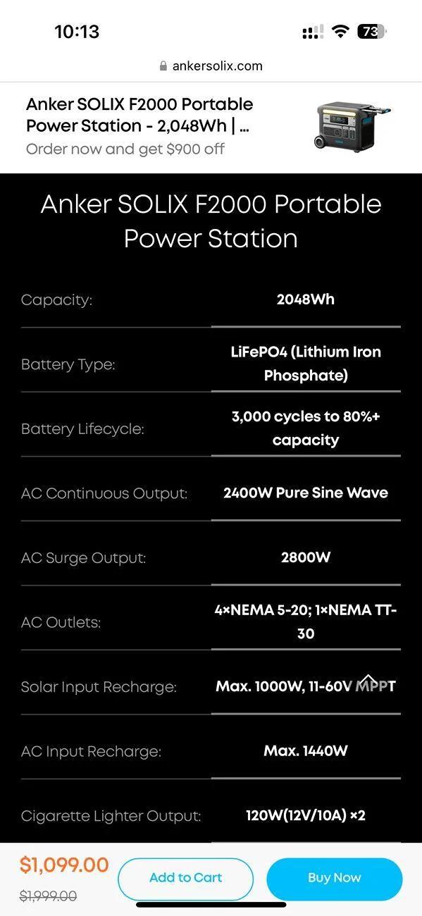 Rivian R1T R1S Bluetti AC180 Power Battery Pack - Charging While Using IMG_5915