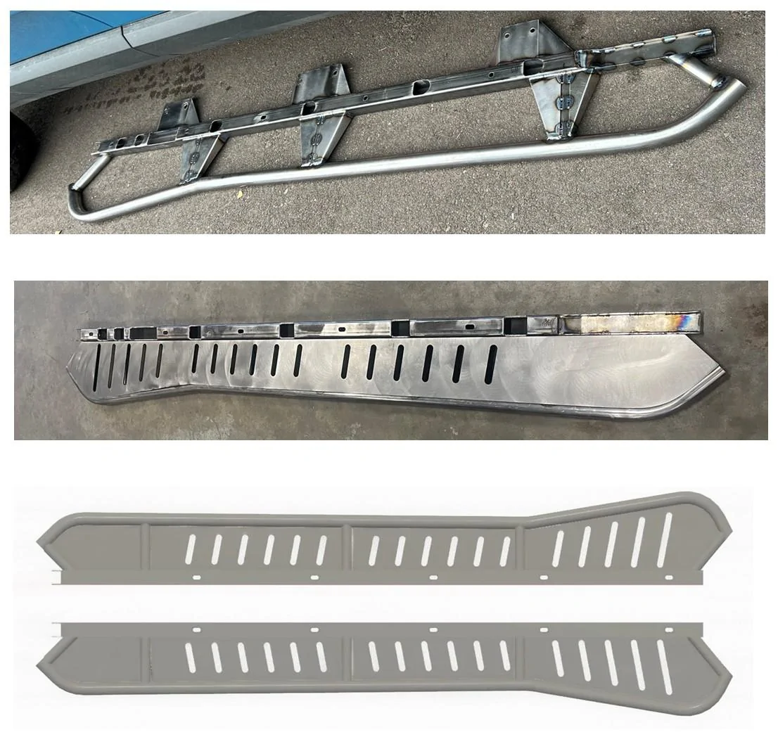 Rivian R1T R1S Initial Comparison of Running Boards and Rock Sliders MegaWatt RS - 6