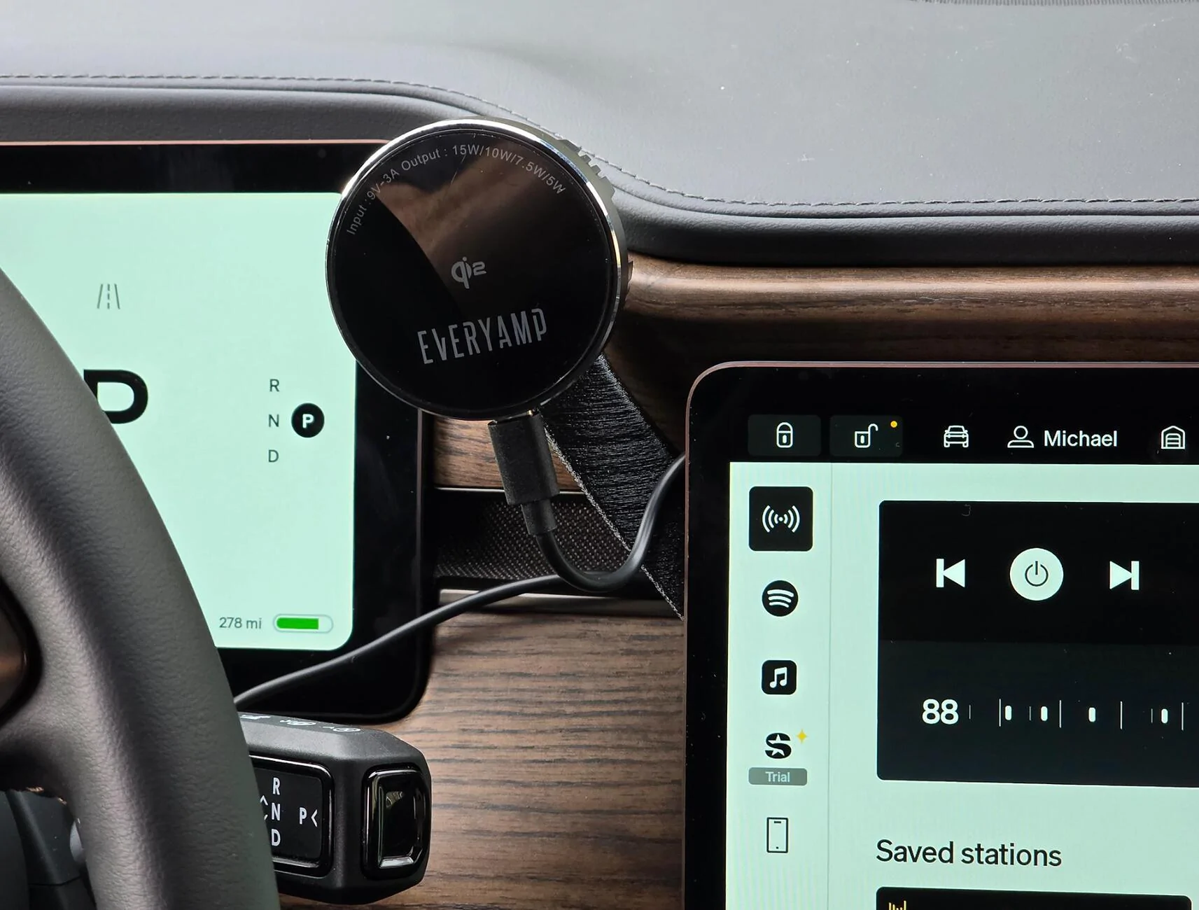 Rivian R1T R1S NEW Rivian Phone Holder w/ Riser Arm V2 (Patent Pending) Available w/ Semiconductor Cooling MagSafe/Qi2 Wireless Charger from EveryAmp 1742520588269-3j