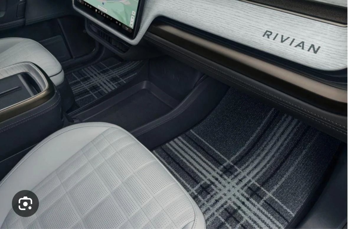 Rivian R1T R1S WTB: Plaid floor mats for Rivian Tri IMG_3953