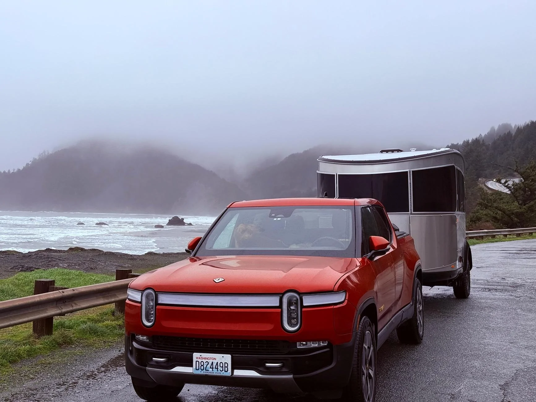 Rivian R1T R1S 2023 R1T Quad, trip down the Oregon Coast Towing Airstream Basecamp IMG_0953