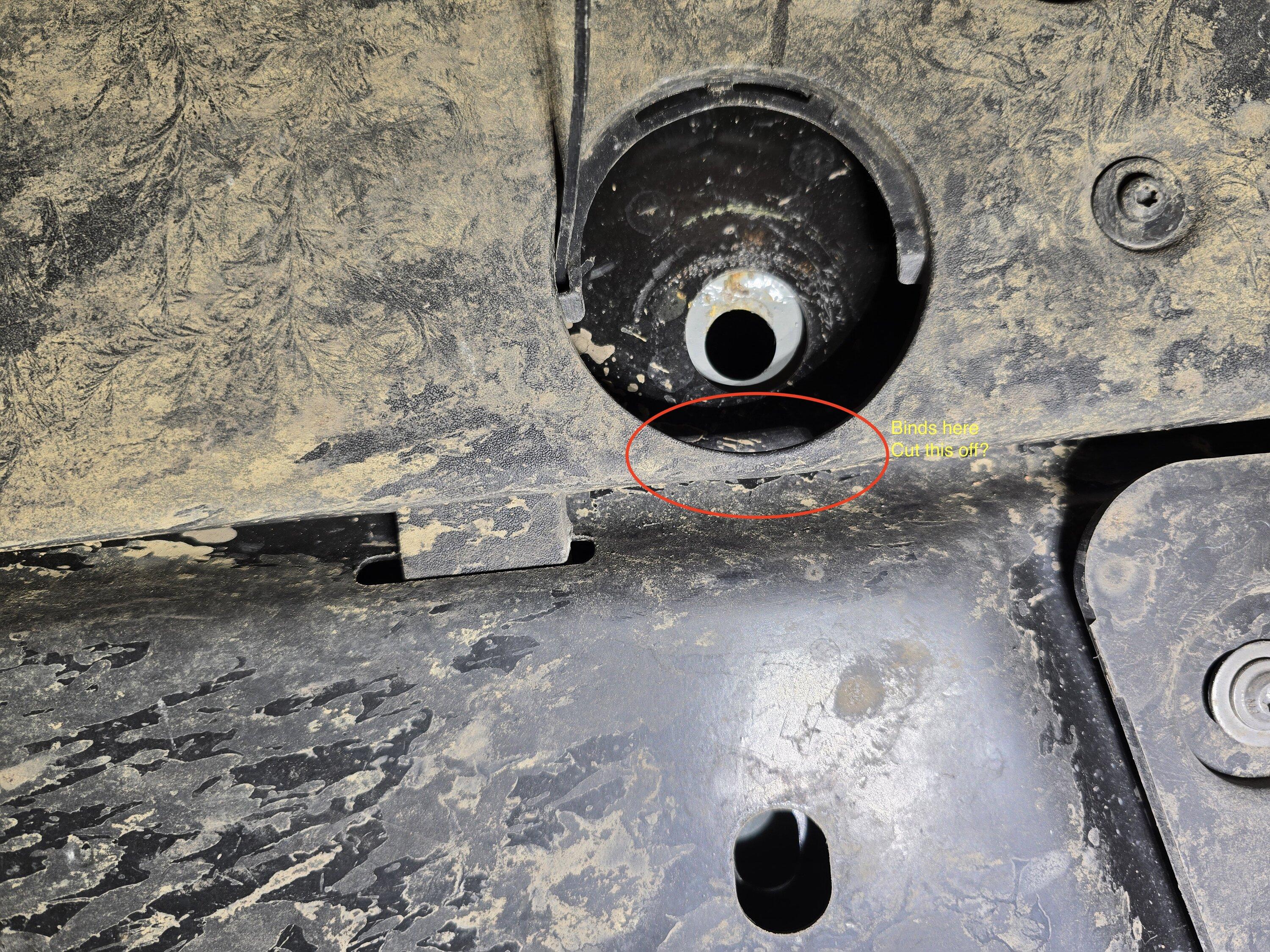 Rivian R1T R1S Jack point cutout not centered - Jack Puck won't sit flush 20250323_112151