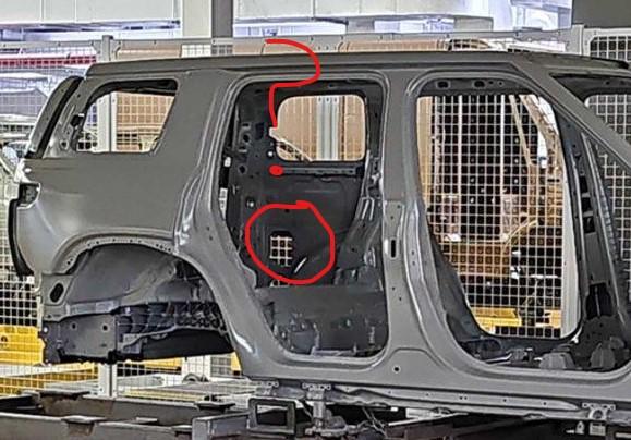 Rivian R1T R1S RJ shows R2 in e-coat! R2 Panel hole