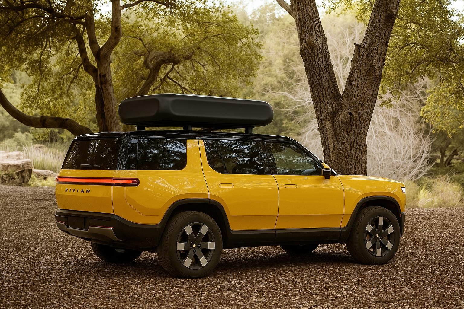 Rivian R1T R1S R2S GPT Renders Compass Yellow back