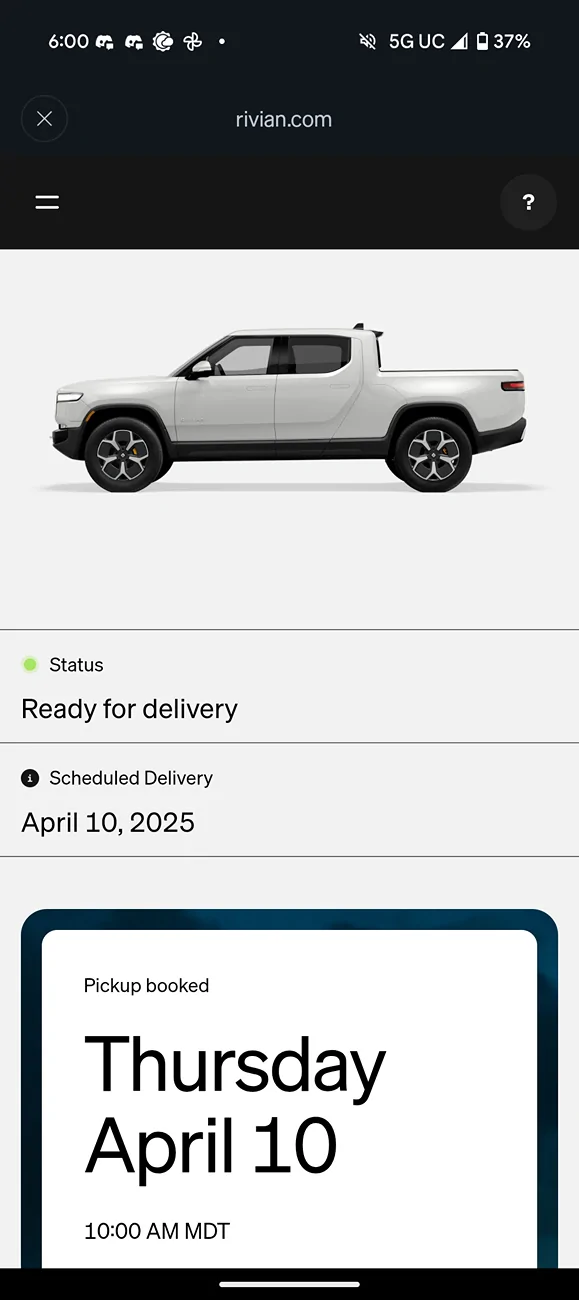 Rivian R1T R1S Pulled the trigger on a used R1T Screenshot_20250327-180049