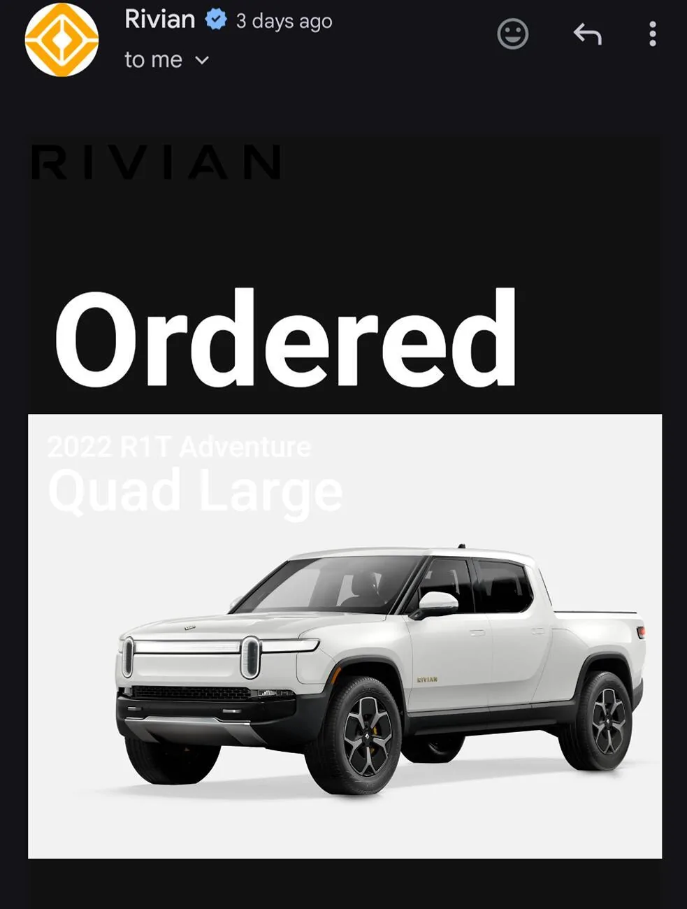 Rivian R1T R1S Pulled the trigger on a used R1T Screenshot_20250328-181345