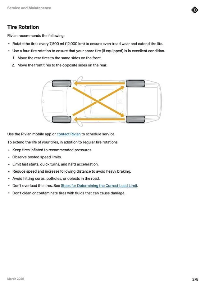 Rivian R1T R1S Issues with Rivian advice vs America tire advice Screenshot 2025-04-01 at 1.19.14 PM