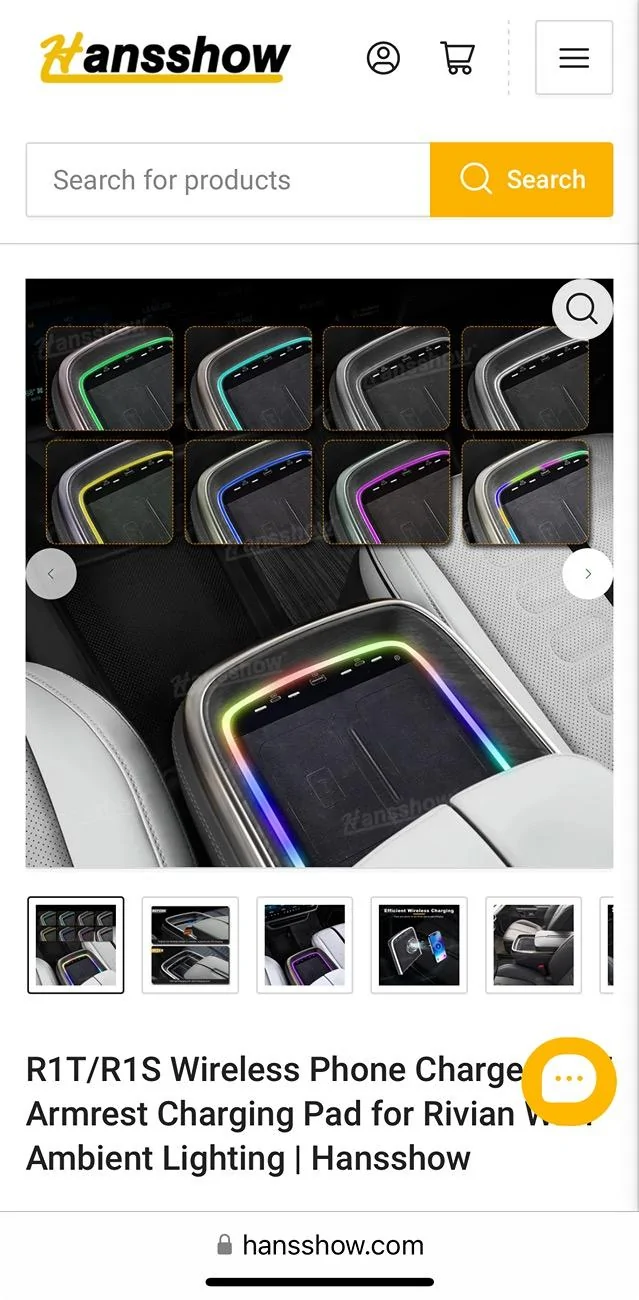 Rivian R1T R1S Hansshow Rivian Phone Charging Pad IMG_4687