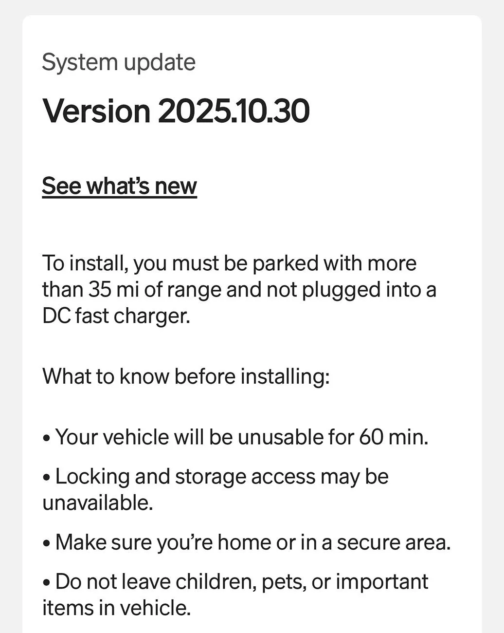 Rivian R1T R1S 2025.10 Update Now Installing 1000000378