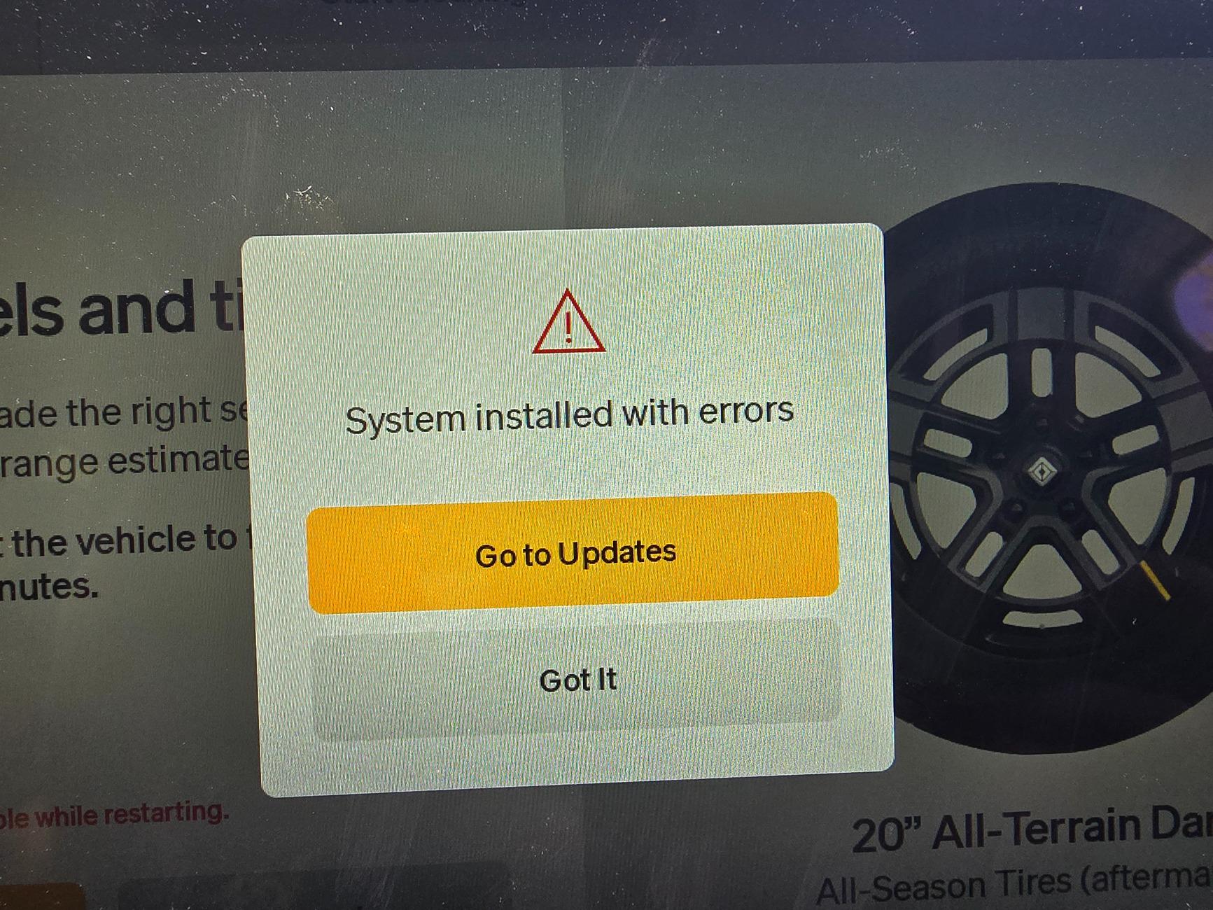 Rivian R1T R1S Swap Wheels Error (Resolved Via Software Update) 1000002627
