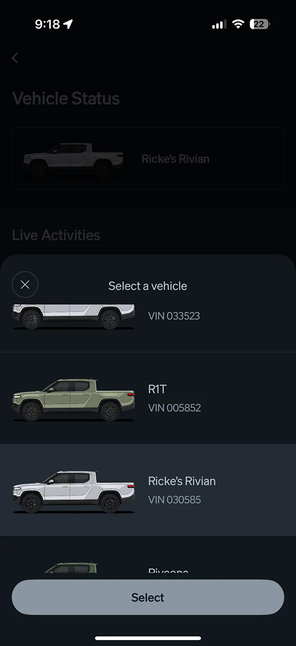 Rivian R1T R1S Rivian App v3.0 now available IMG_2568