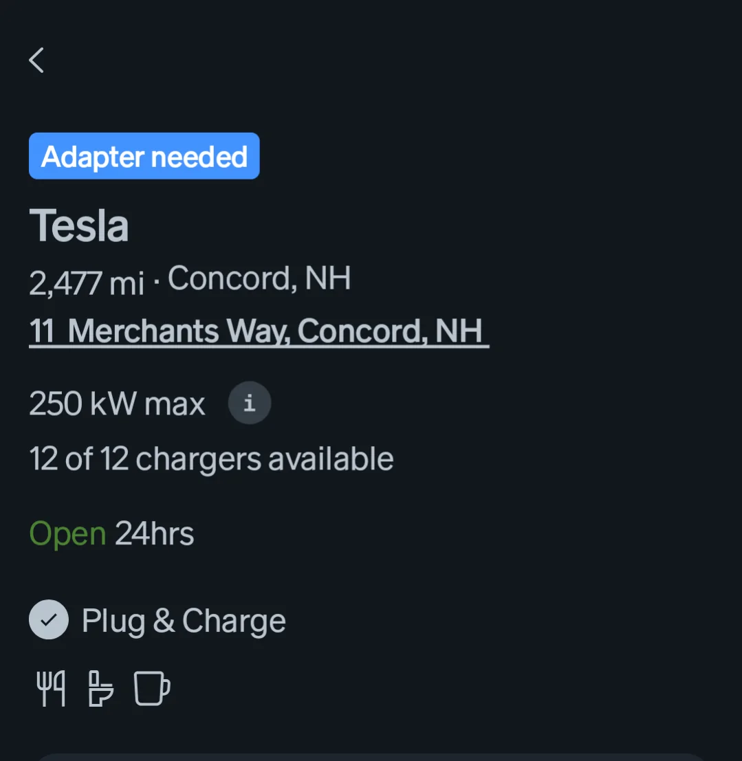 Rivian R1T R1S Tesla supercharger still not listed 1000003760