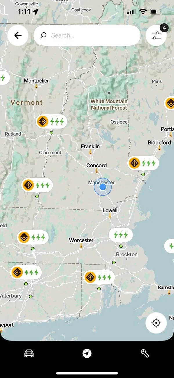 Rivian R1T R1S Tesla supercharger still not listed IMG_0178