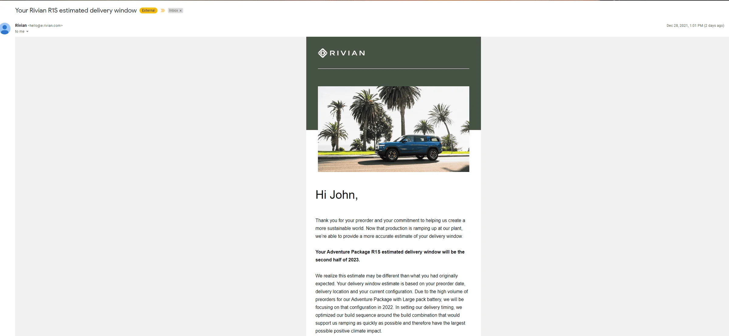 Rivian R1T R1S ? Rivian Sends Delivery Window E-Mail. What’s Your Dates? => Vote in Poll! R1S-DateRang