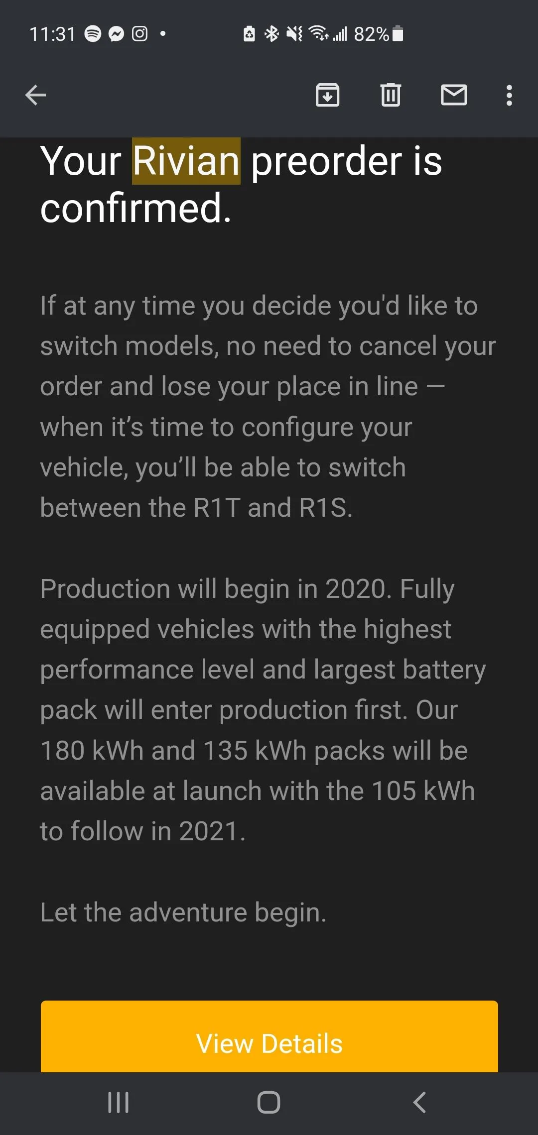 Rivian R1T R1S ? Update from RJ on production & deliveries -- via email letter 12/28/21 Screenshot_20211230-113145_Gmail