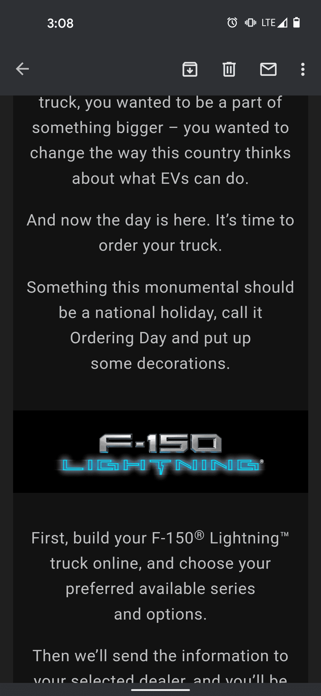 Rivian R1T R1S F-150 Lightning Order Invitation Screenshot_20220106-150831