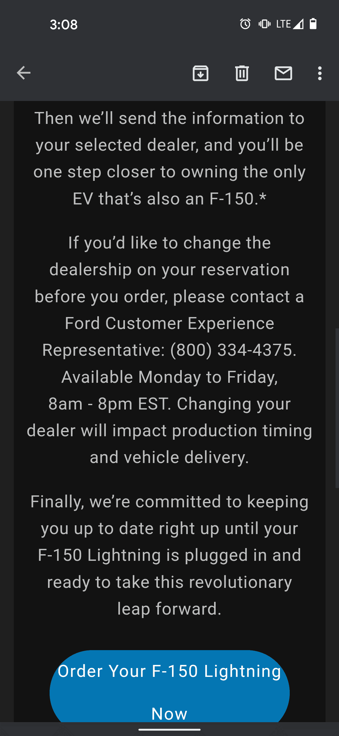 Rivian R1T R1S F-150 Lightning Order Invitation Screenshot_20220106-150855