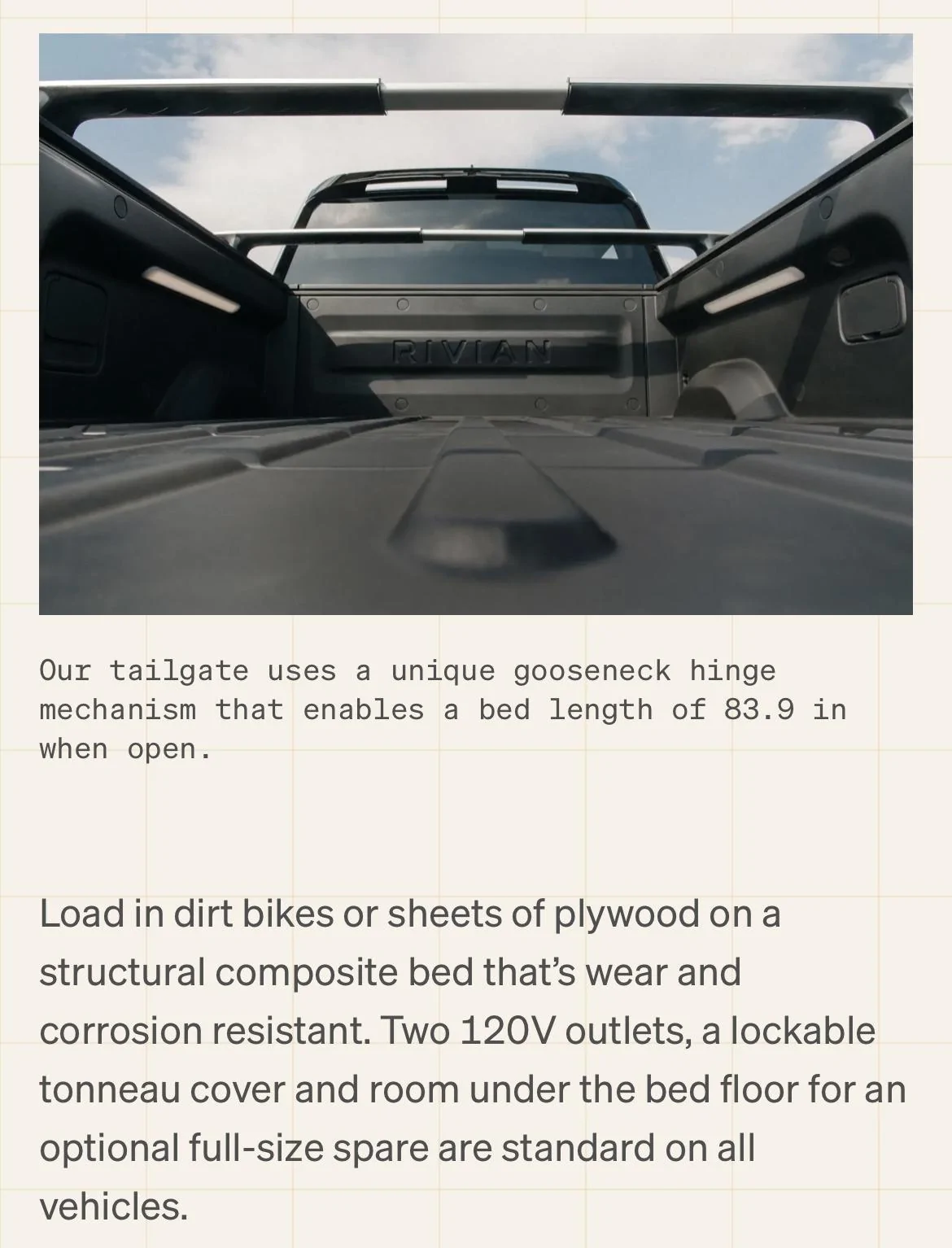 Rivian R1T R1S Dimensions of storage spaces 7F80E12E-47AD-423C-8644-17542E9E80D7