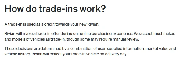 Rivian R1T R1S Trade-In Process / Experience? trade-in
