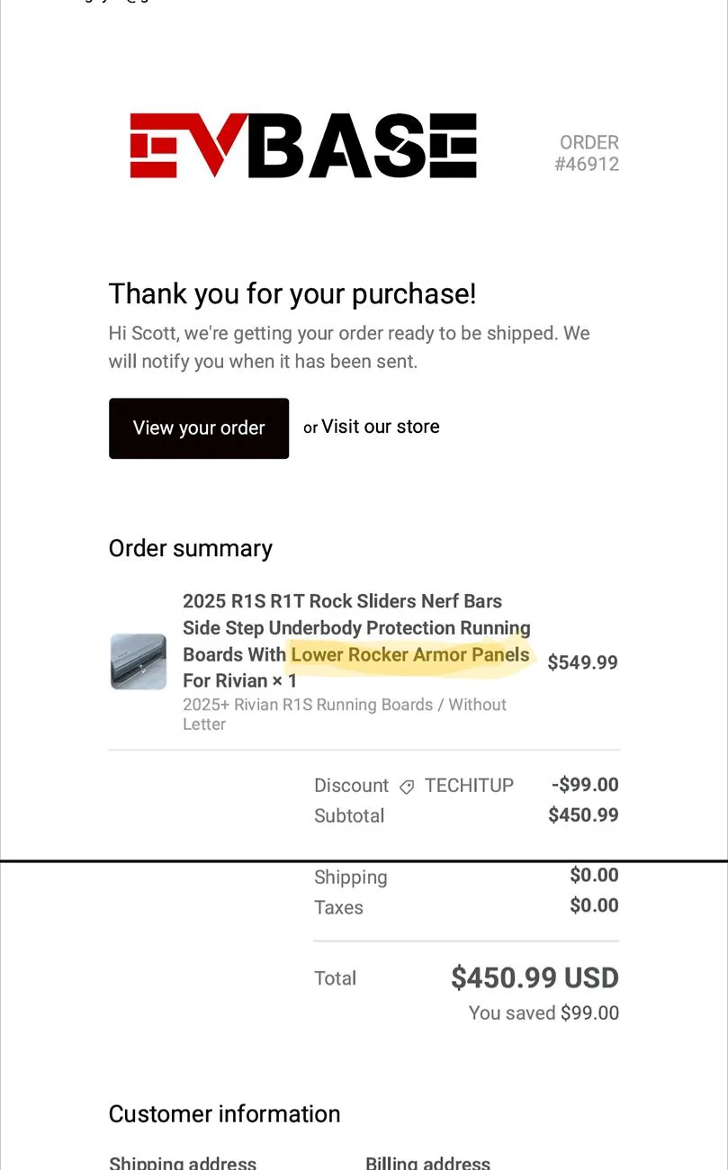 Rivian R1T R1S WARNING!! EVBASE ISSUE 1000008720