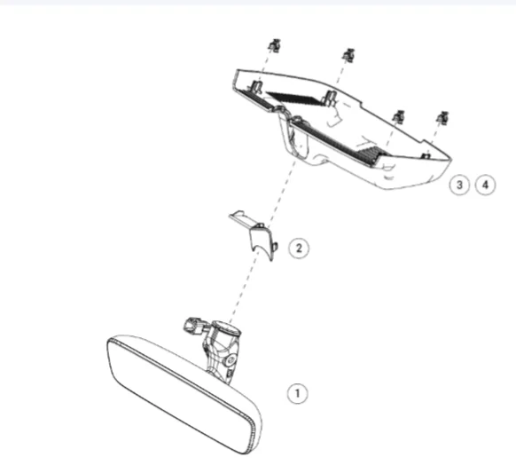 Rivian R1T R1S Part # for 2025 rearview mirror cover trim 1000003863