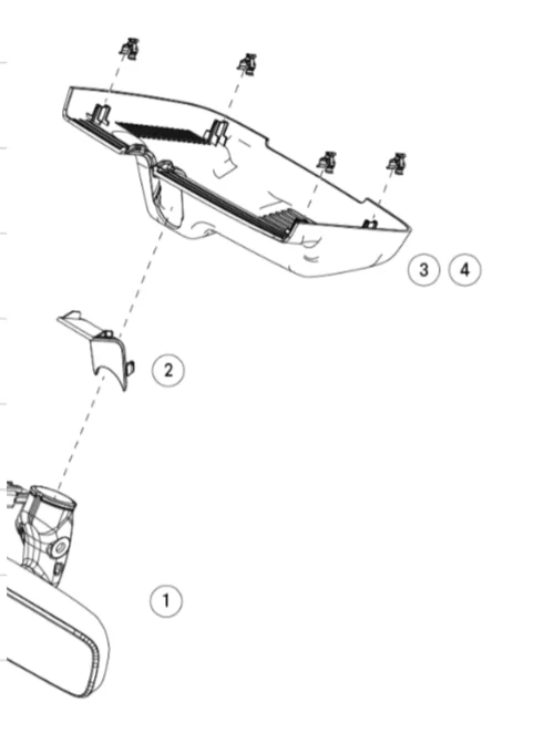 Rivian R1T R1S Part # for 2025 rearview mirror cover trim 1000003862