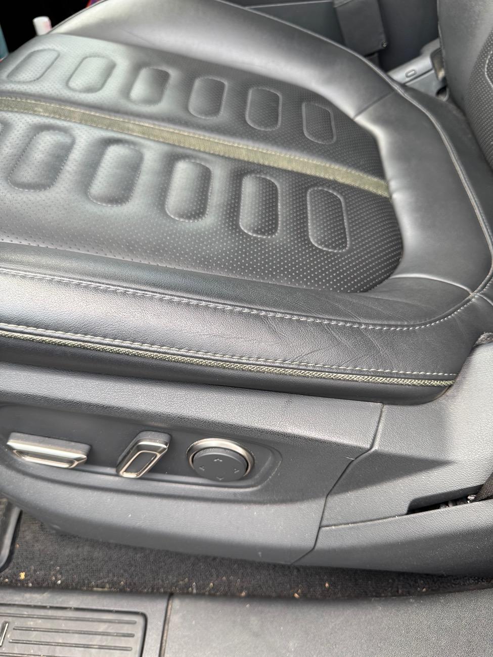 Rivian R1T R1S Driver side seat wear, 2022 R1T IMG_3684