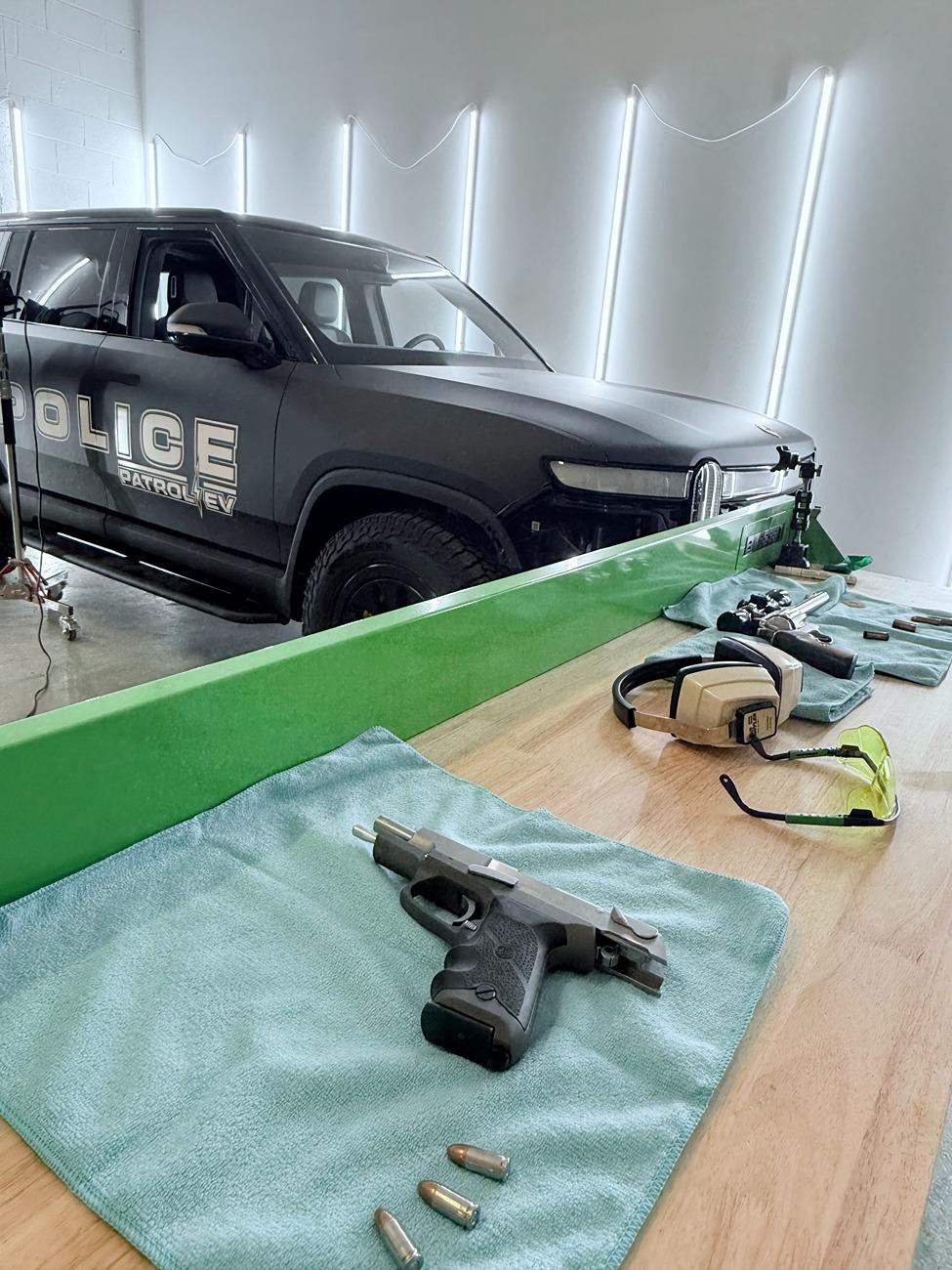 Rivian R1T R1S Bulletproof package testing on Rivian R1S! 🔫🔫🔫 IMG_4096