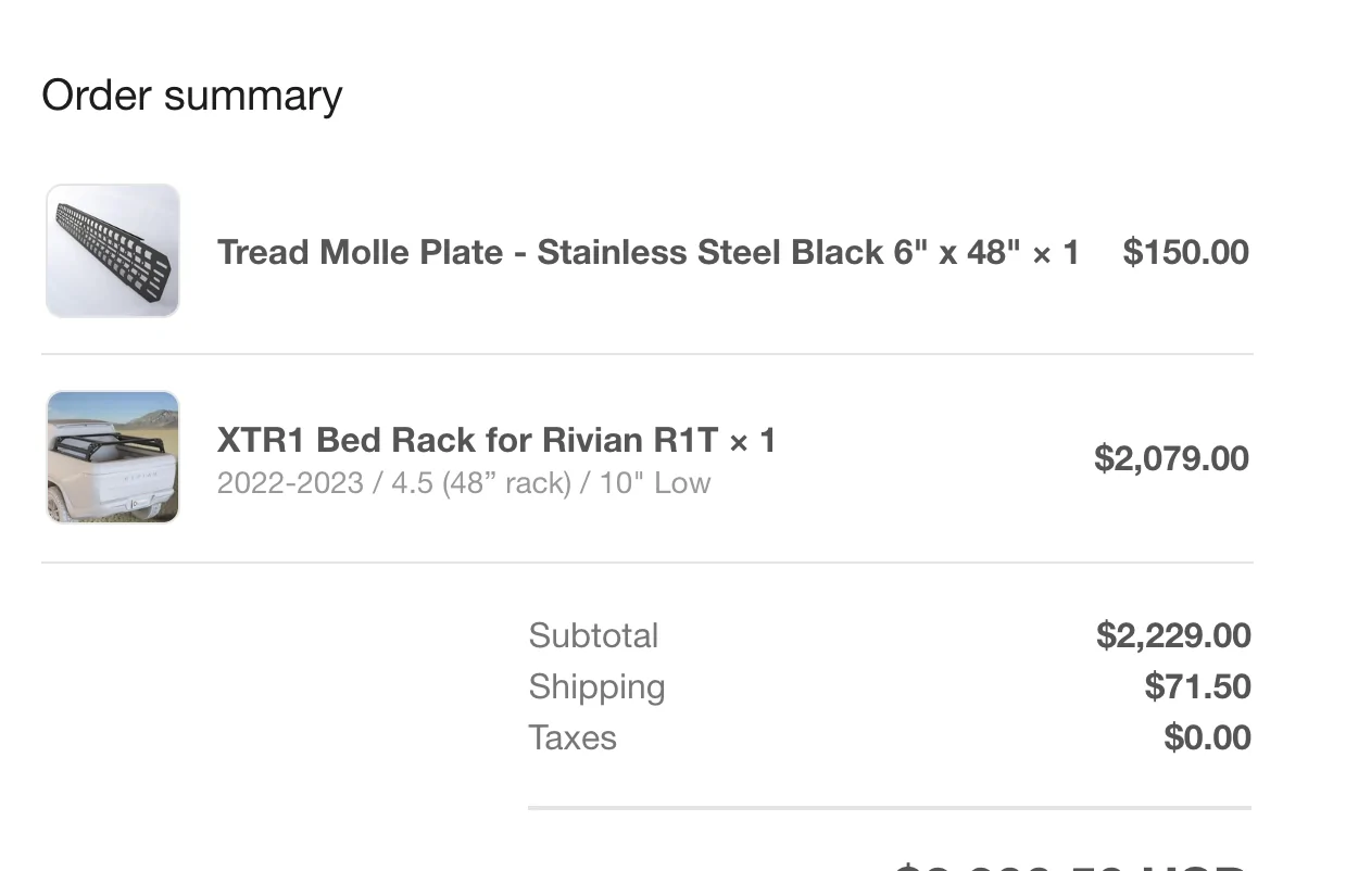 Rivian R1T R1S Xtrusion Overland XTR1 Bedrack for R1T - $1400 + shipping Screen Shot 2025-05-17 at 6.42.47 AM