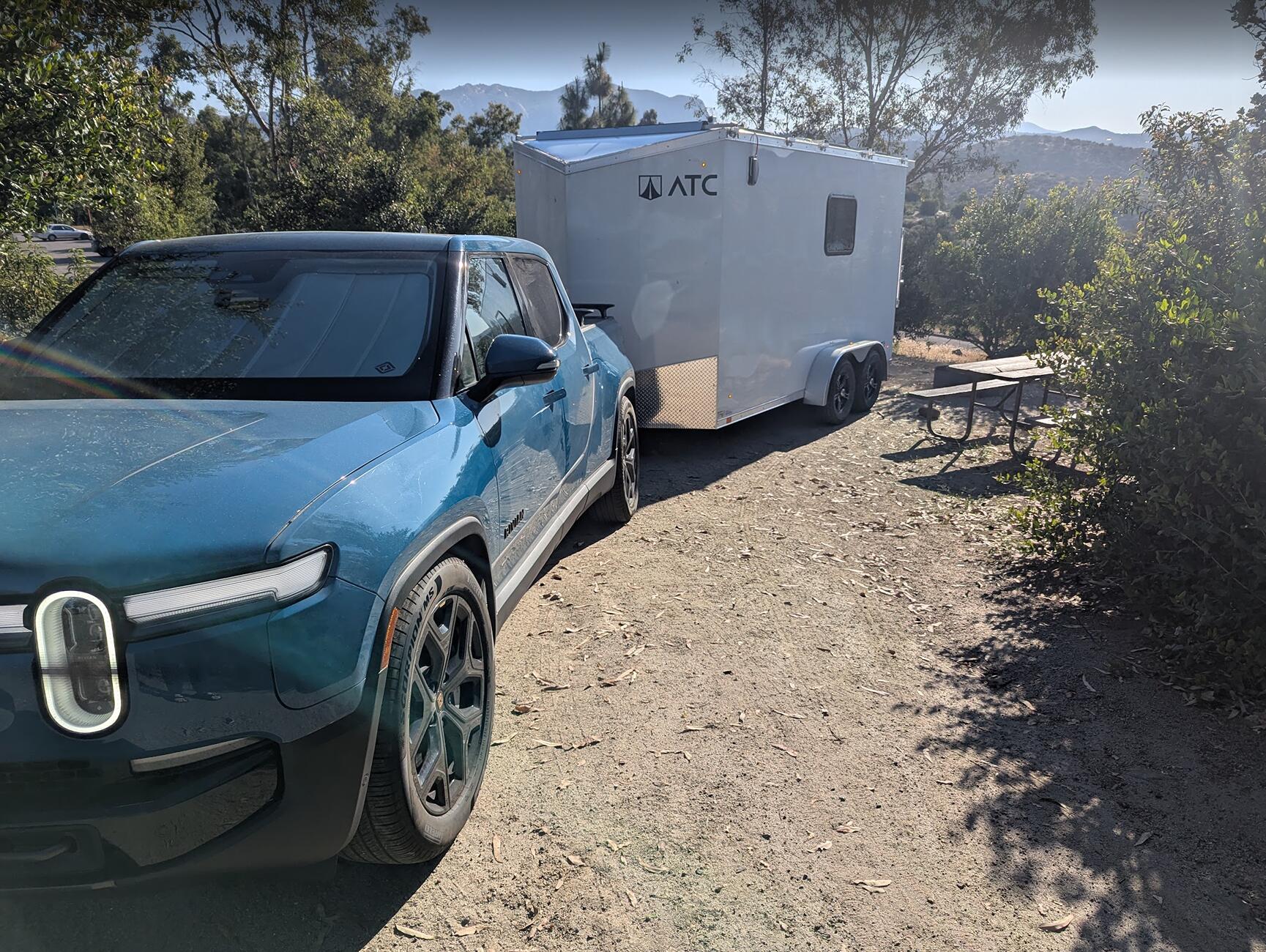 Rivian R1T R1S Illinois to San Diego pulling 7x14 trailer 1747839538153-ge