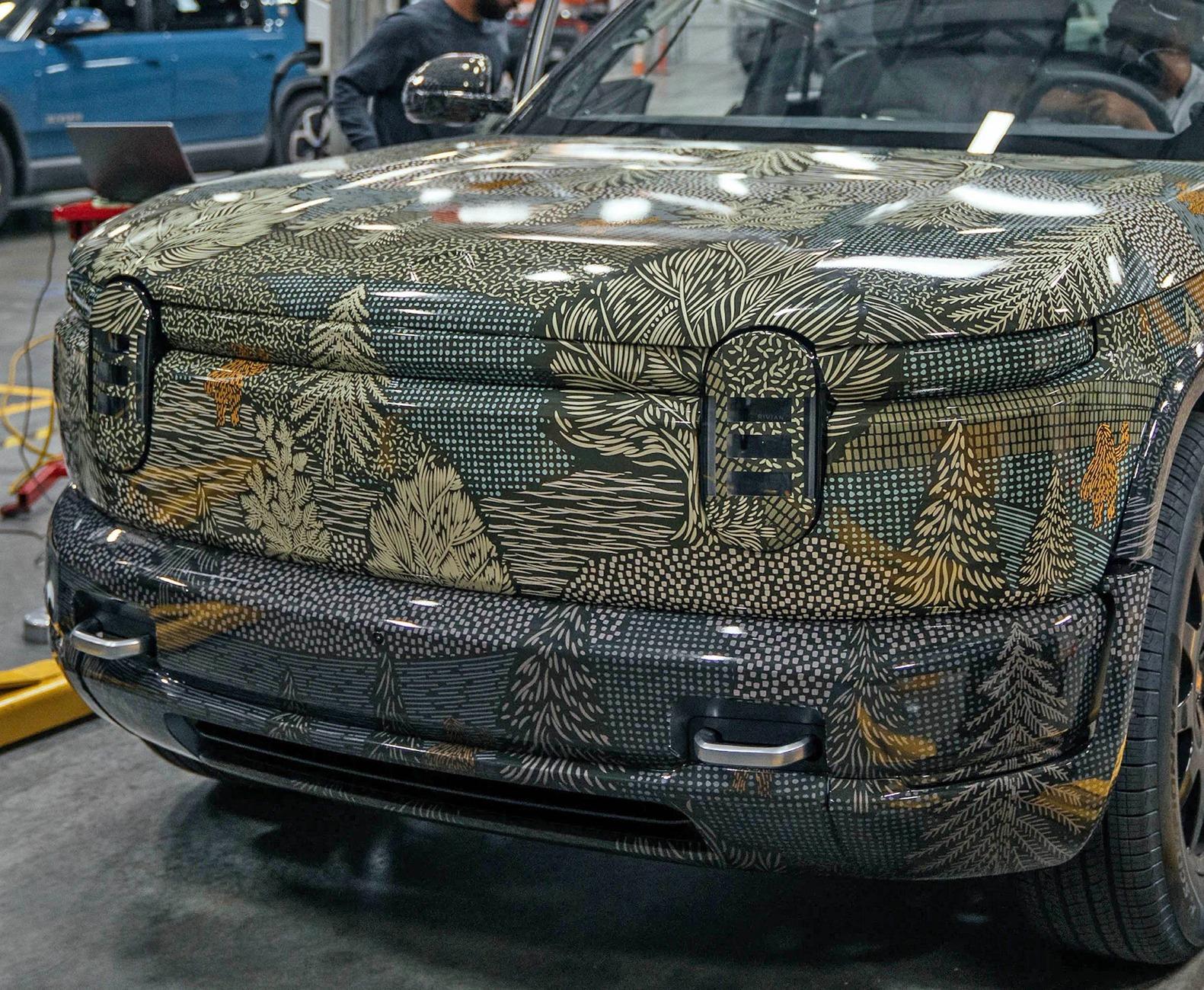Rivian R1T R1S R2 real-world validation begins! Prototypes will wear unique wraps rivian r2 wrap real-world validation in unique wraps 5