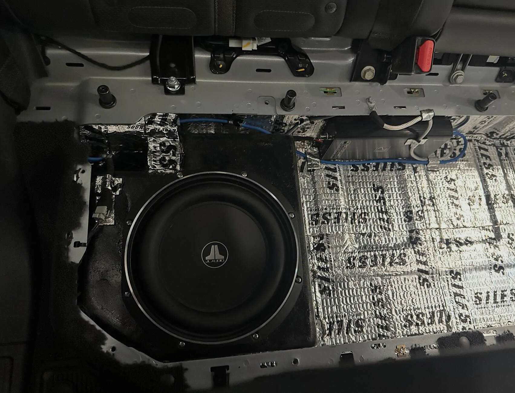 Rivian R1T R1S R1T (Gen 1) Subwoofer Install - Stealth Mode (Factory Location) insid