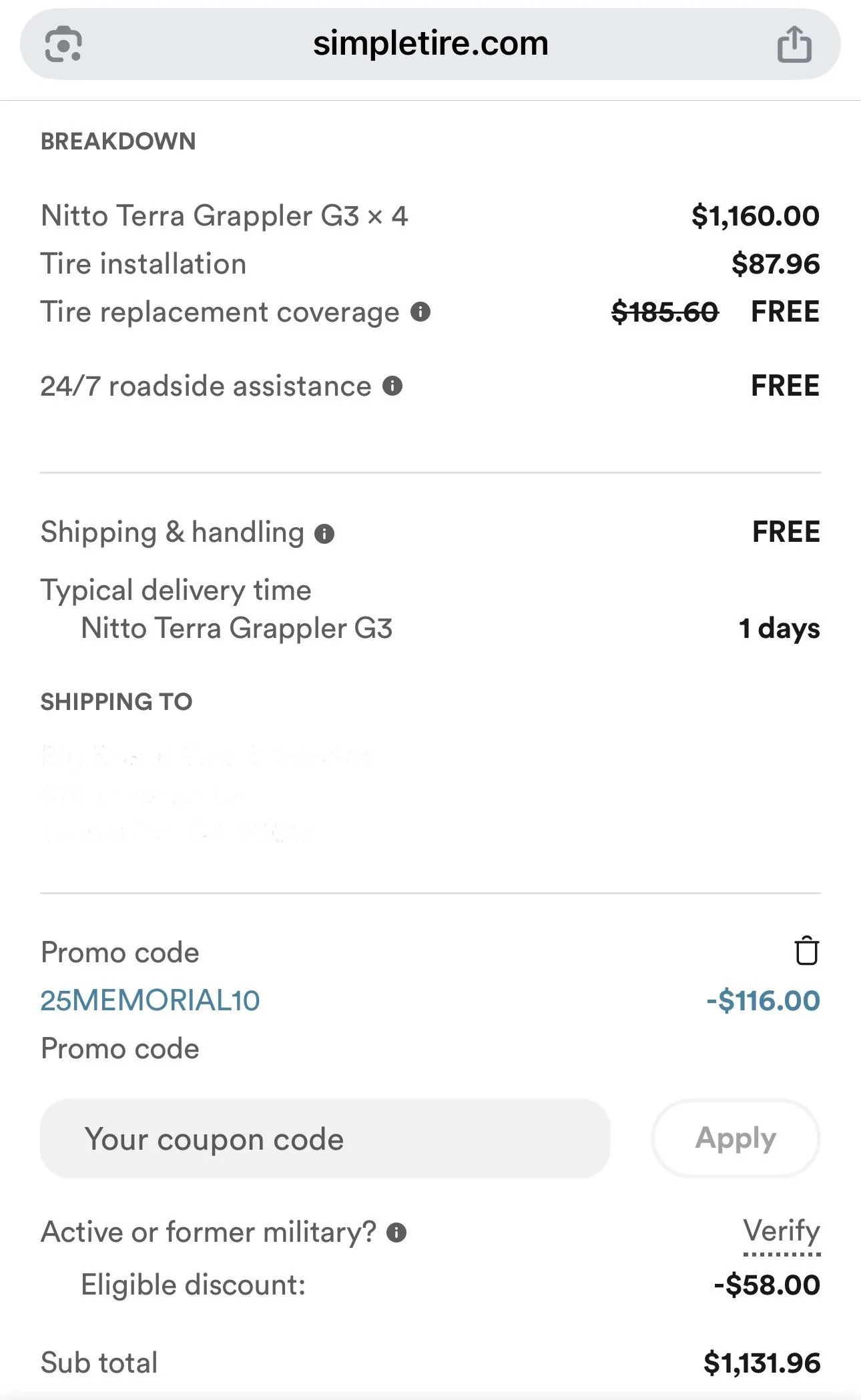 Rivian R1T R1S 10% Simpletire code - 25MEMORIAL10 IMG_3006