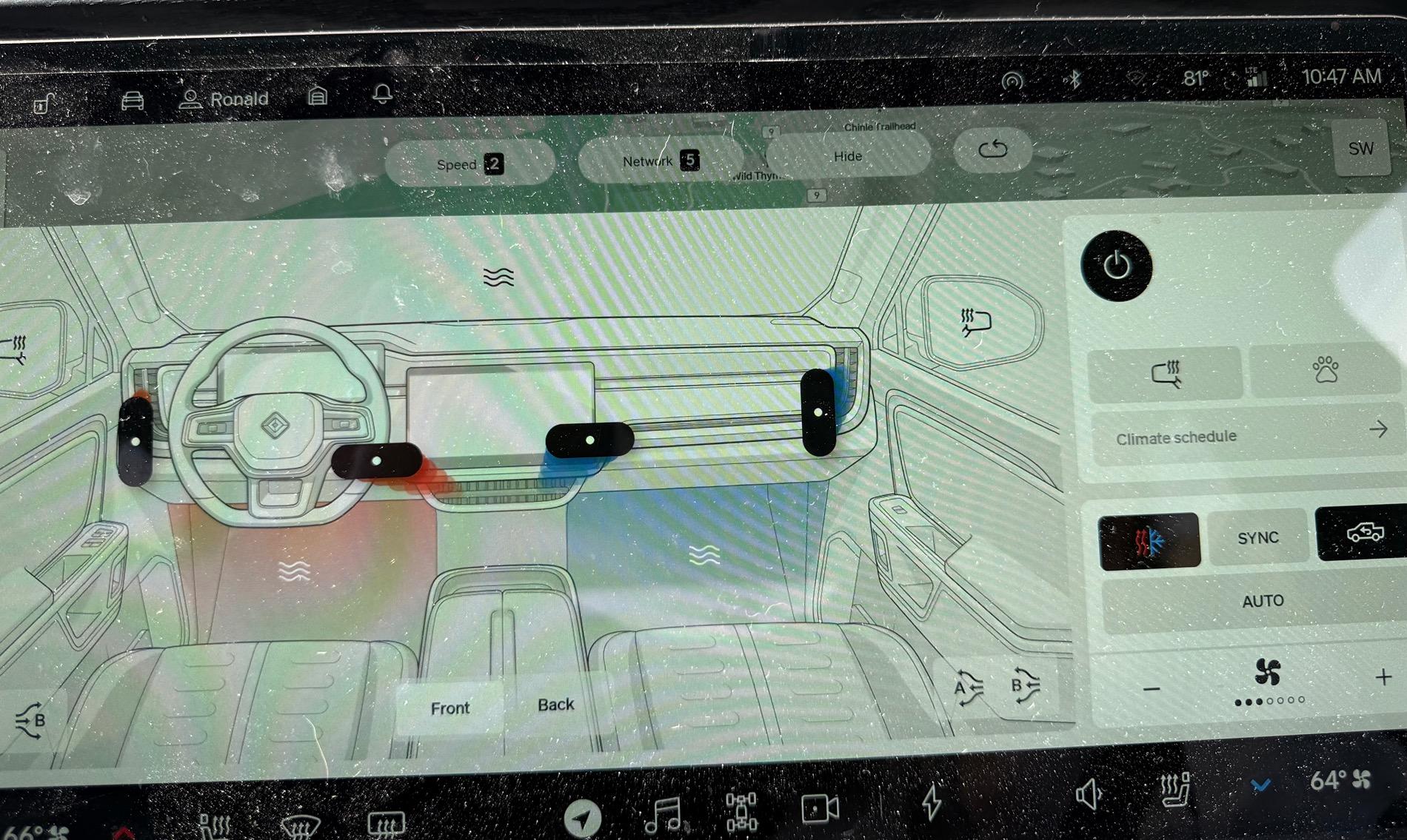 Rivian R1T R1S AC on at 63. Vents show red color. Why? IMG_1778