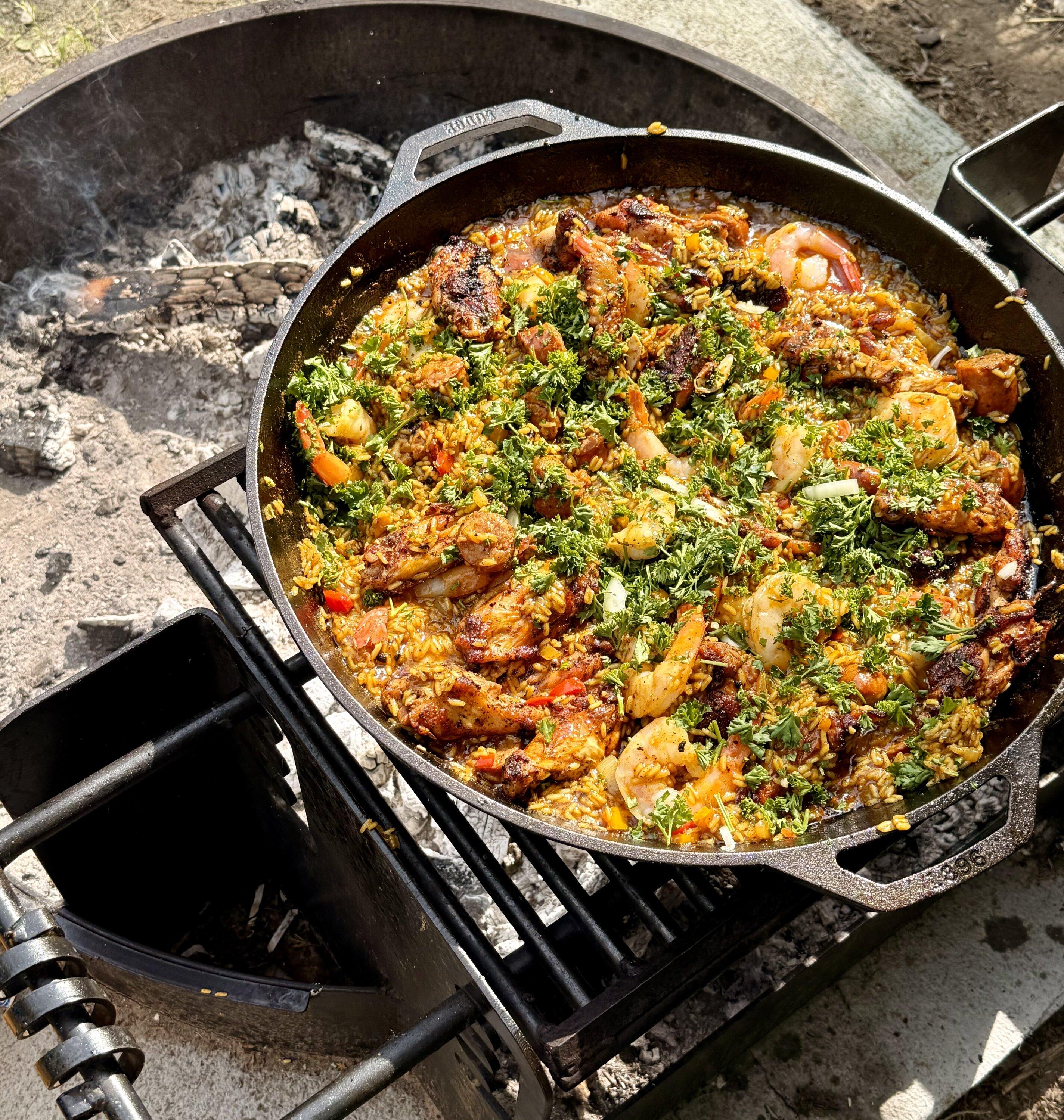 Rivian R1T R1S Our second Rivian Camp. Campfire Paella. IMG_2281