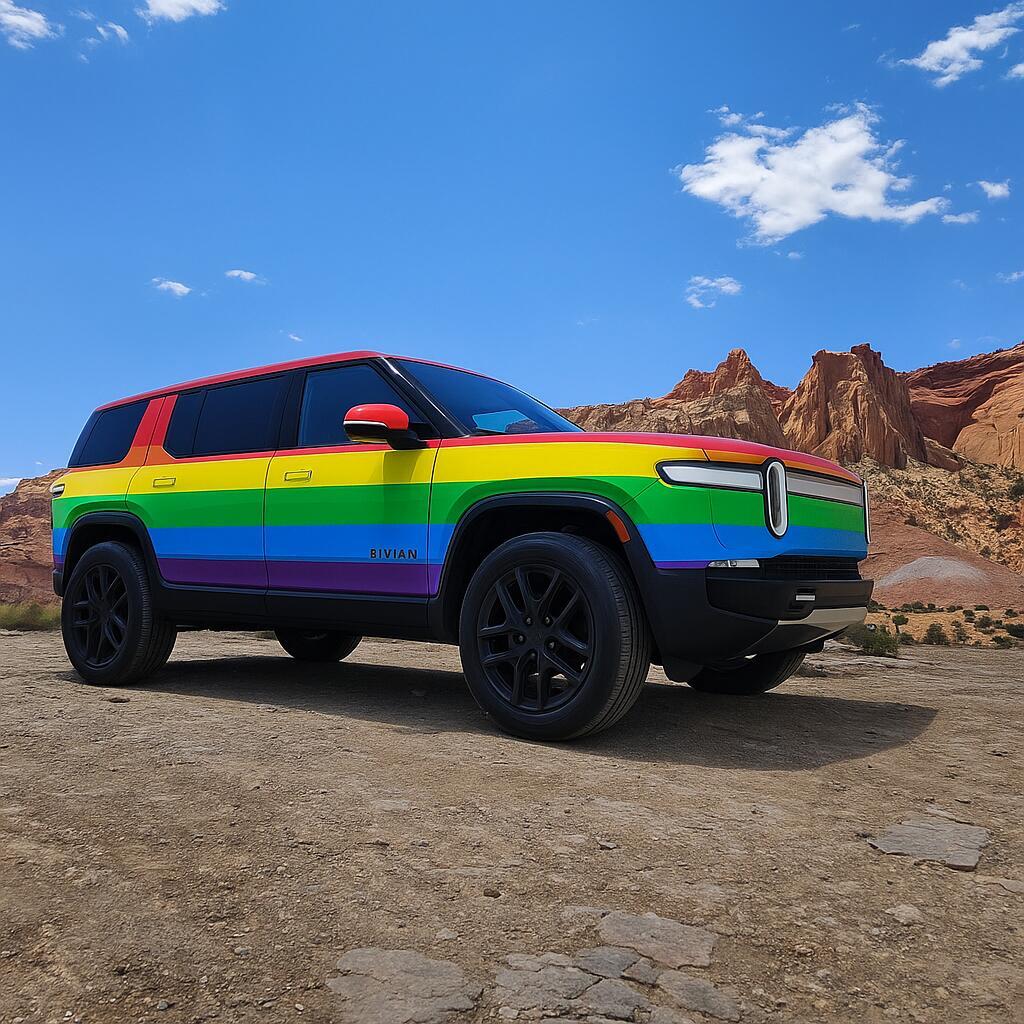 Rivian R1T R1S Car Costumes... in June? pridewra