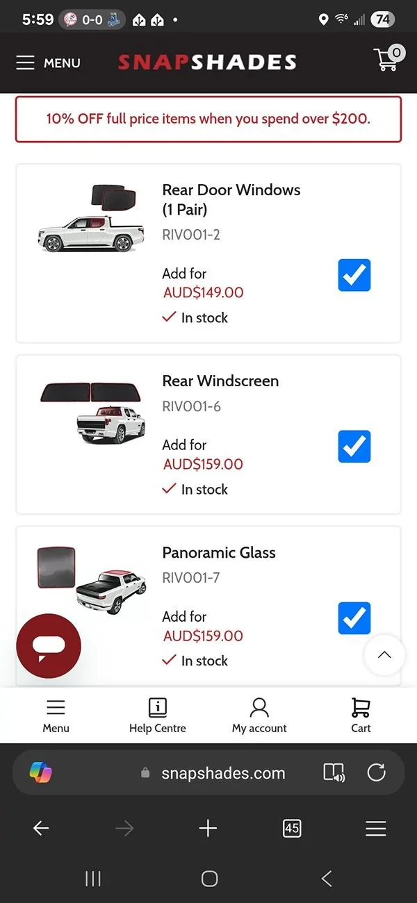 Rivian R1T R1S Passenger window shades Screenshot_20250612_175938_Edg