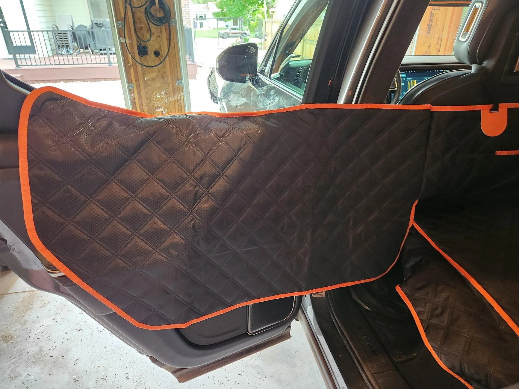 Rivian R1T R1S Backseat dog hammock review 20250611_173552