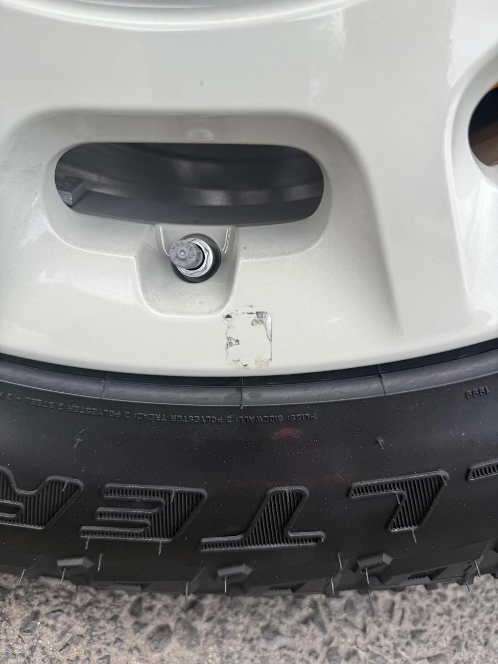 Rivian R1T R1S Sticker residue on Dune wheels IMG_9384
