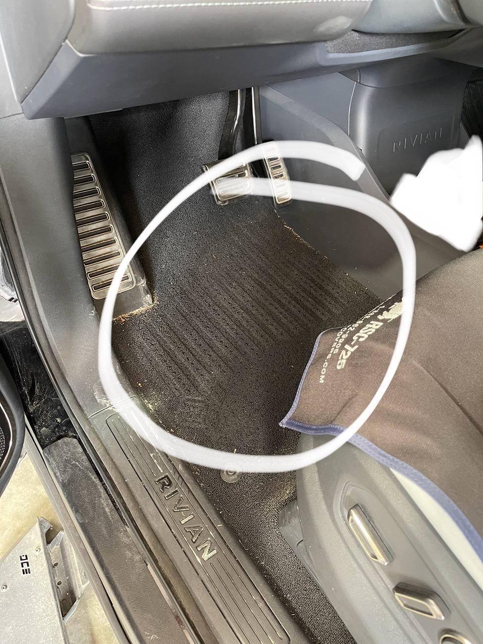 Rivian R1T R1S PSA: Make Sure to Check Your Driver Side Mats and Passenger Side Mats for Moisture after HVAC drain Plug Campaign RCA-26-24-002-1 IMG_8743