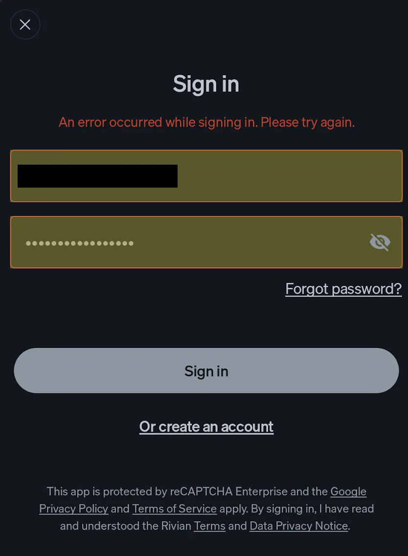Rivian R1T R1S Android App Issue - EDIT Rivian issue, fixed many hours later 1750541441956-ty