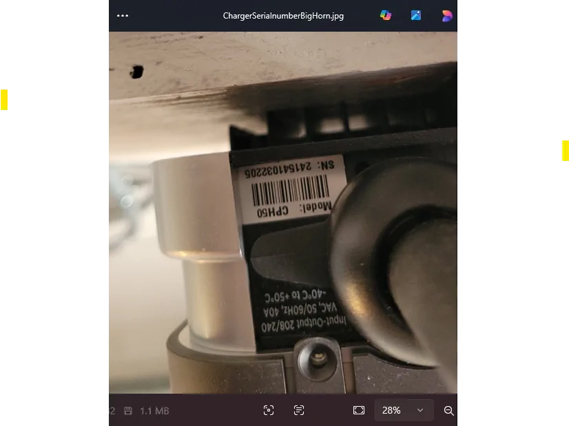 Rivian R1T R1S Home Level 2 Charger J1772 Charger Serial Number