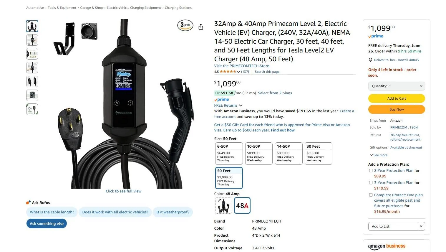 Rivian R1T R1S 50 Amp extension cord - ok? 1750702875477-jg