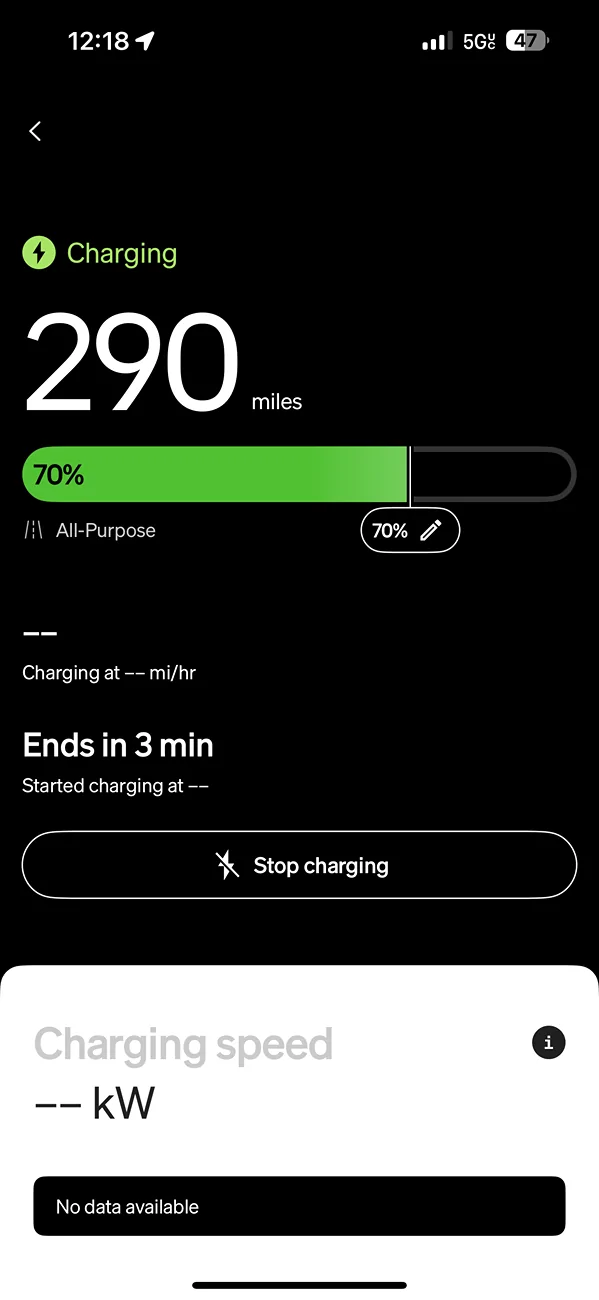 Rivian R1T R1S Incorrect range per SOC in the app IMG_3064