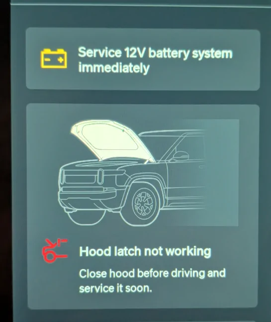 Rivian R1T R1S Hood latch not working 1000004793