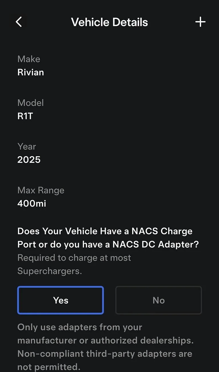 Rivian R1T R1S Road Trip Planning - Tesla Compatibility 1000000964