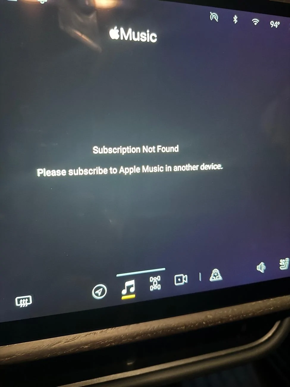 Rivian R1T R1S Apple Music - Subscription Not Found - Error IMG_5056